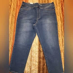 Gloria Vanderbilt Crop Length Mid-Rise Pull On Blue Jeans. Size 18. NWT!